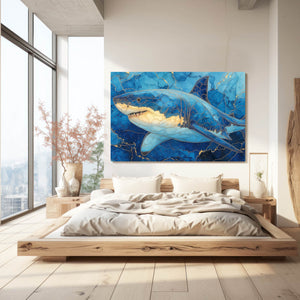 Shark Wall Art Blue