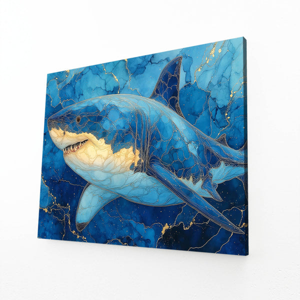 Shark Wall Art Blue