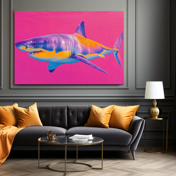 Shark Wall Art Pink