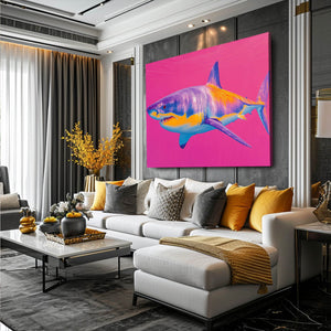 Shark Wall Art Pink