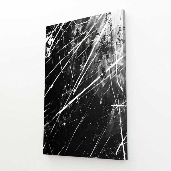 Shattered Lines Black and White Abstract Art | MusaArtGallery™