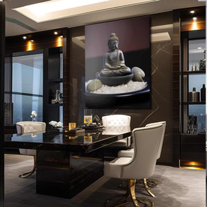 Silver Buddha Canvas Wall Art | MusaArtGallery™