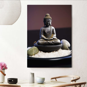 Silver Buddha Canvas Wall Art | MusaArtGallery™