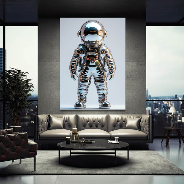 Silver Mini Astronaut Art  | MusaArtGallery™