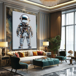Silver Mini Astronaut Art  | MusaArtGallery™
