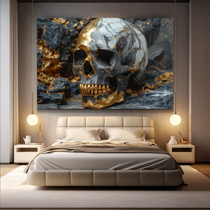 Black Gold Skull Art | MusaArtGallery™