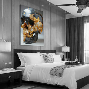 Silverish Gold Skull Art | MusaArtGallery™