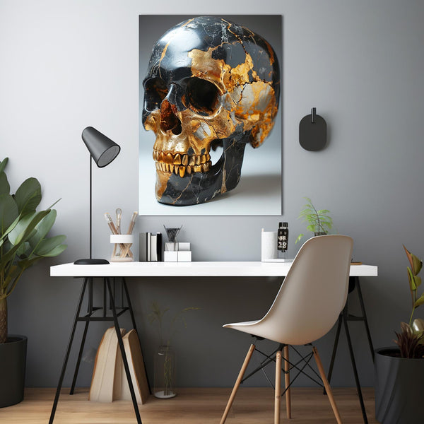 Silverish Gold Skull Art | MusaArtGallery™