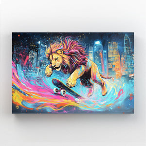 Skateboard Lion Wall Art | MusaArtGallery™