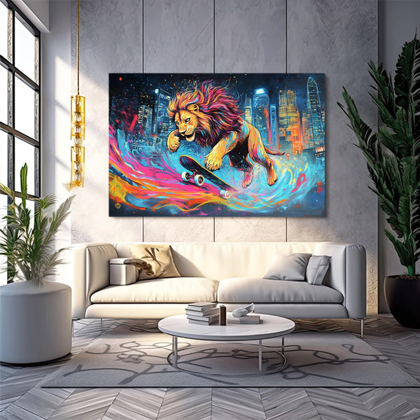 Skateboard Lion Wall Art | MusaArtGallery™