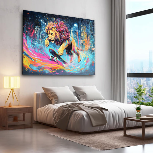 Skateboard Lion Wall Art | MusaArtGallery™