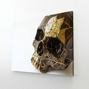 Skull Art Gold Drawing | MusaArtGallery™