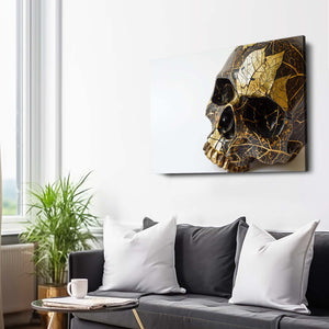Skull Art Gold Drawing | MusaArtGallery™