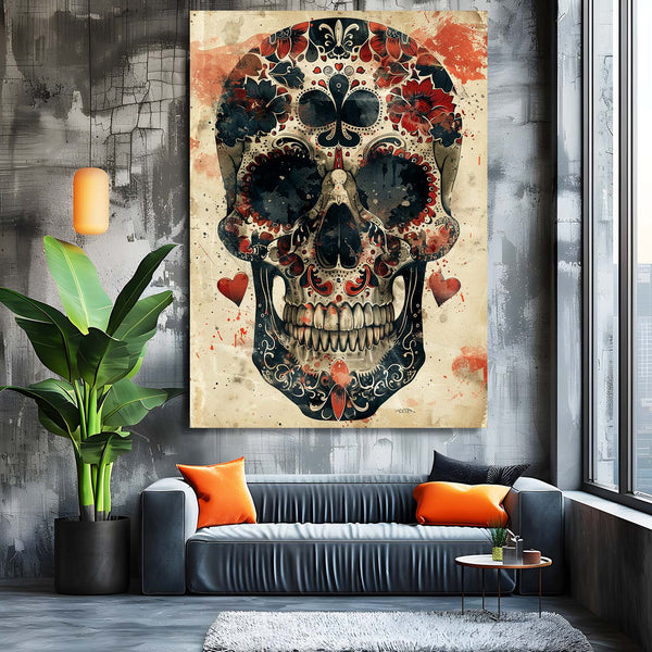  Skull Play Card Canvas Art  | MusaArtGallery™