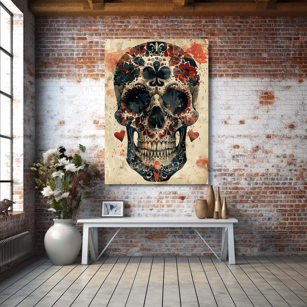  Skull Play Card Canvas Art  | MusaArtGallery™