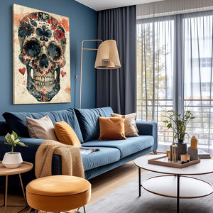  Skull Play Card Canvas Art  | MusaArtGallery™