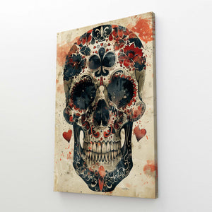  Skull Play Card Canvas Art  | MusaArtGallery™