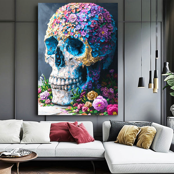 Skull with Flowers Art | MusaArtGallery™