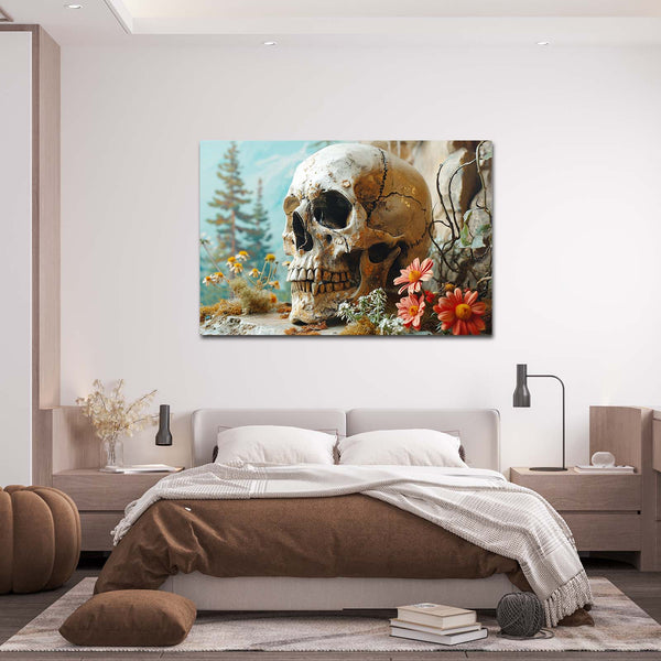 Skull with Flowers Wall Art | MusaArtGallery™