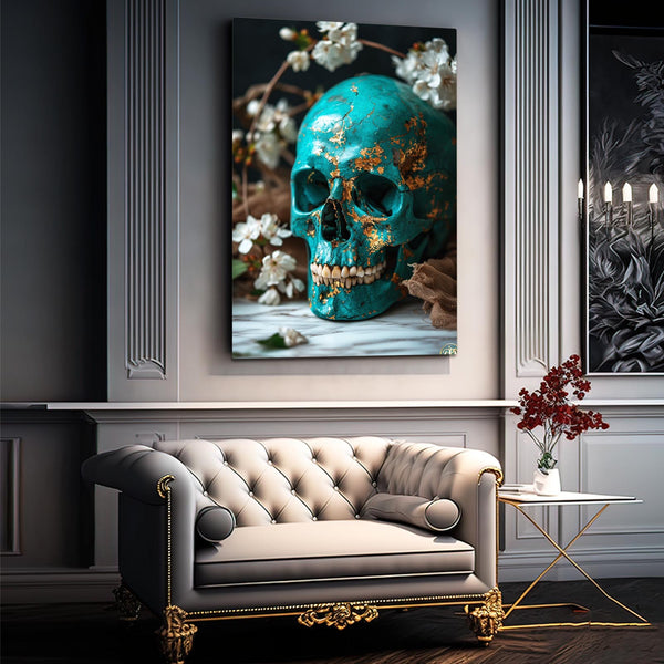 Sky Blue Skull Wall Art | MusaArtGallery™