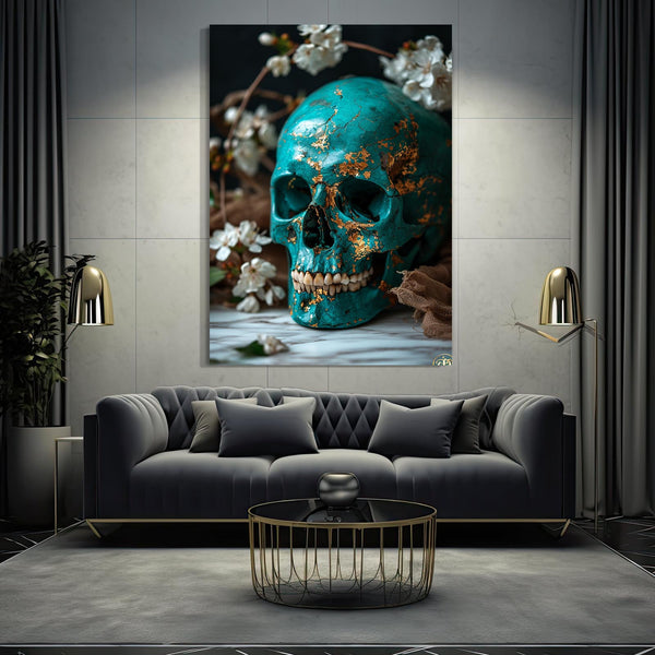 Sky Blue Skull Wall Art | MusaArtGallery™