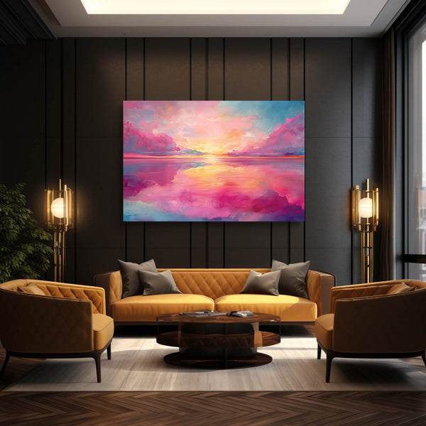 Sky Reflections Pink Abstract Art | MusaArtGallery™