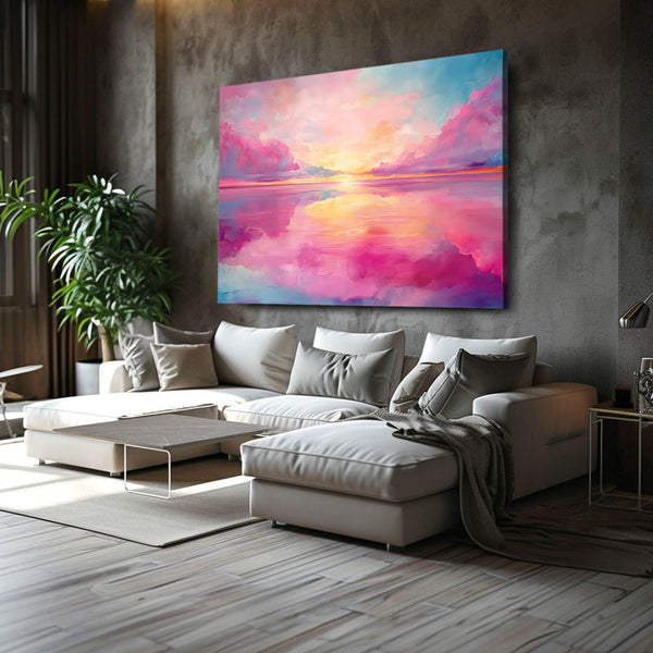 Sky Reflections Pink Abstract Art | MusaArtGallery™