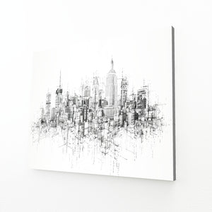 Skyline Sketch Line Art | MusaArtGallery™