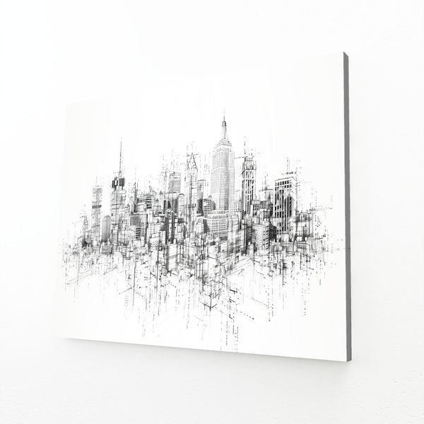 Skyline Sketch Line Art | MusaArtGallery™