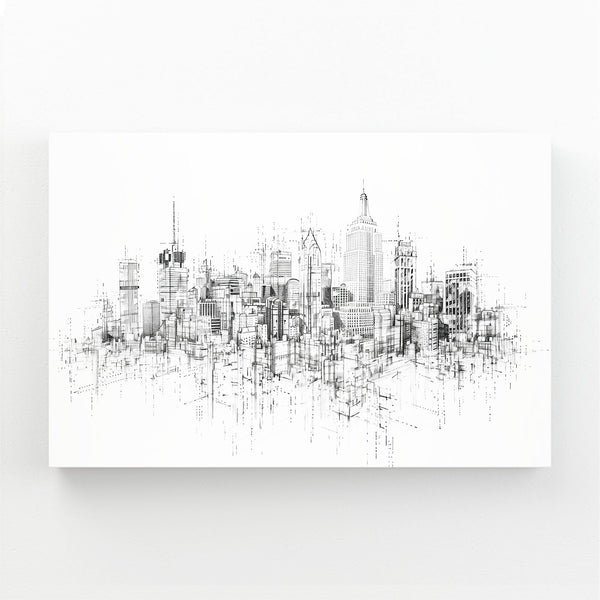 Skyline Sketch Line Art | MusaArtGallery™