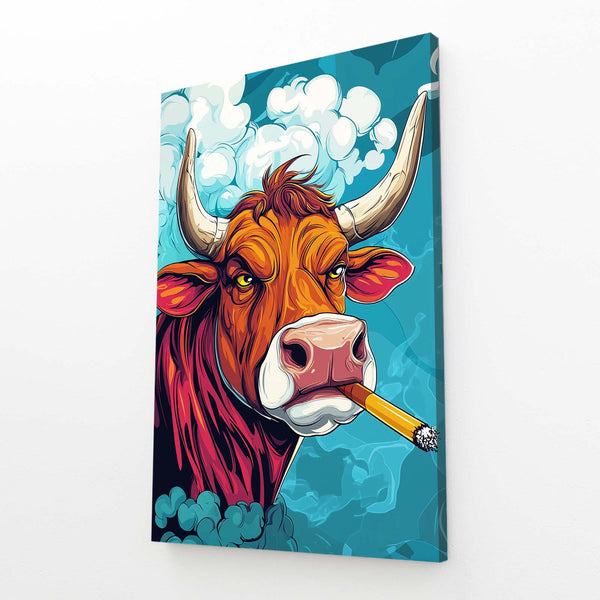Smoking Cow Print