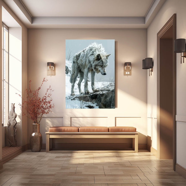 Snow Wolf Art Abstract  | MusaArtGallery™