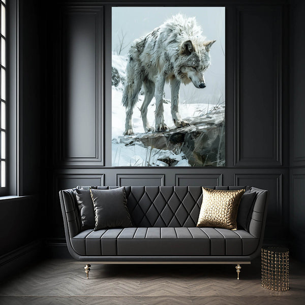 Snow Wolf Art Abstract  | MusaArtGallery™