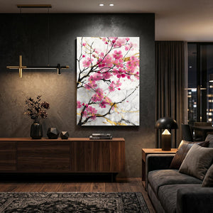 Soft Watercolor Cherry Blossom Branch Art