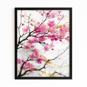 Soft Watercolor Cherry Blossom Branch Art