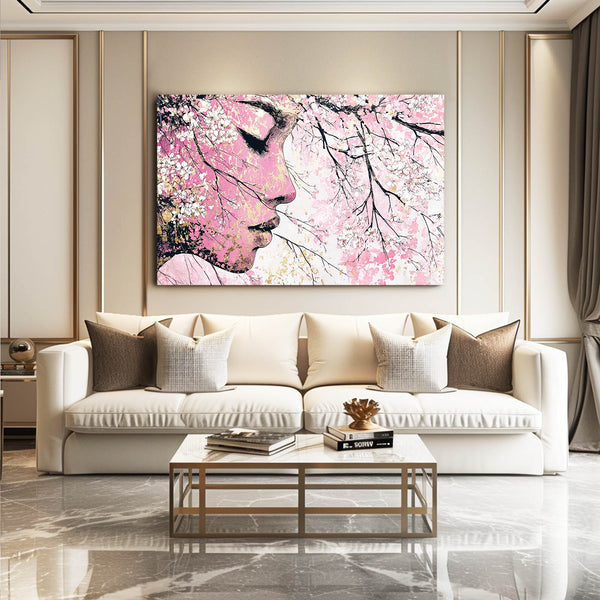 Soft Woman Cherry Blossom Wall Art