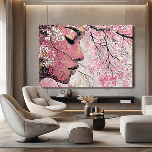 Soft Woman Cherry Blossom Wall Art