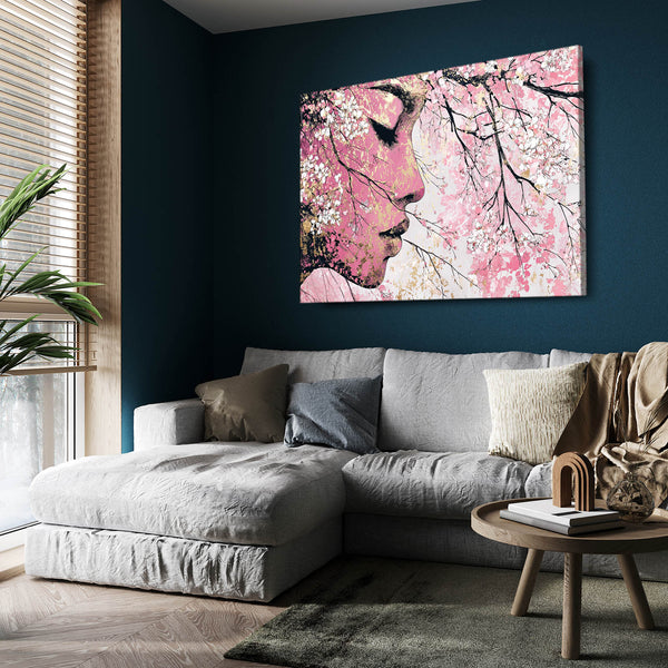 Soft Woman Cherry Blossom Wall Art