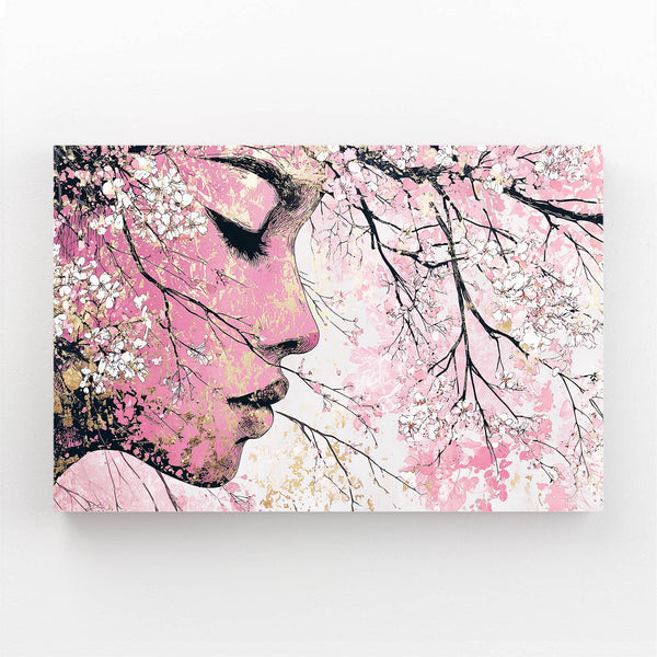 Soft Woman Cherry Blossom Wall Art