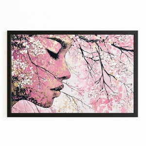 Soft Woman Cherry Blossom Wall Art