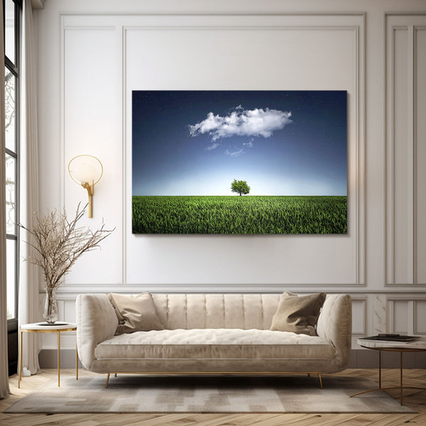 Solitary Green Tree Art | MusaArtGallery™