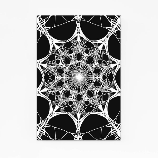 Spiderweb Symmetry Black and White Abstract Art | MusaArtGallery™