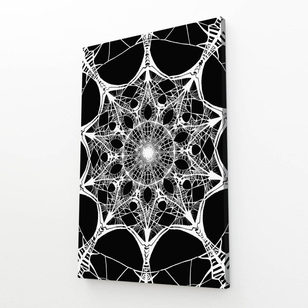 Spiderweb Symmetry Black and White Abstract Art | MusaArtGallery™