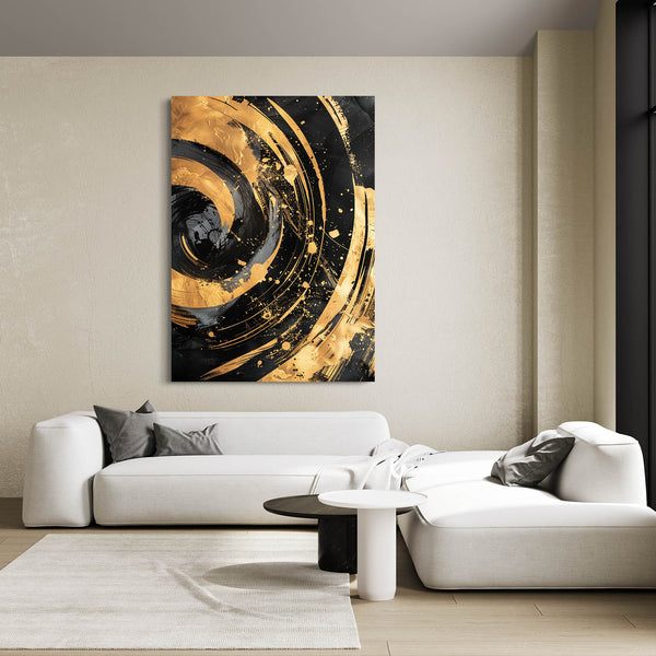 Spiral Gold Abstract Art | MusaArtGallery™