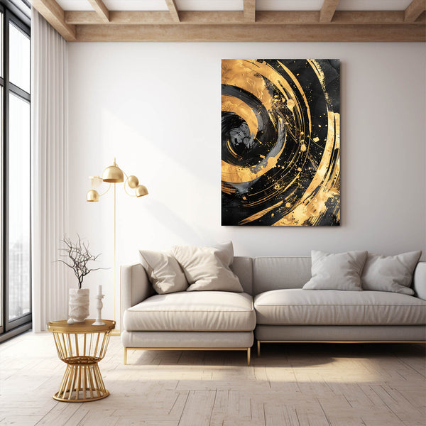 Spiral Gold Abstract Art | MusaArtGallery™