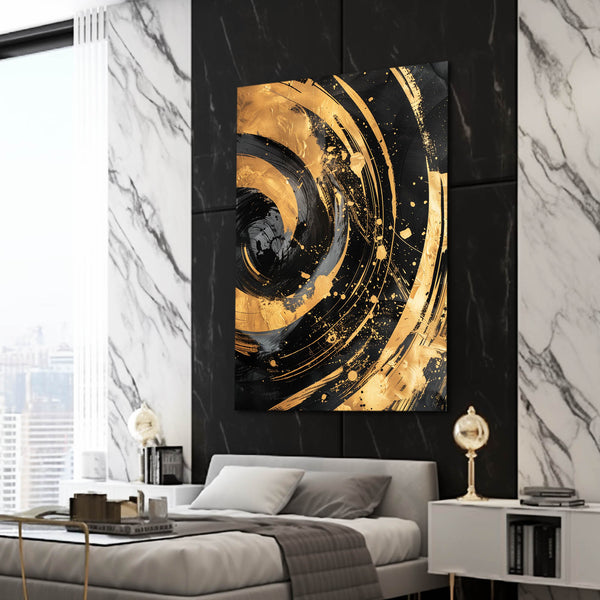 Spiral Gold Abstract Art | MusaArtGallery™