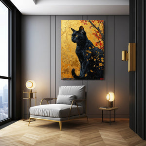 Spring Black Cat Art | MusaArtGallery™