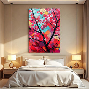 Stained Glass Cherry Blossom Tree Art
