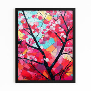 Stained Glass Cherry Blossom Tree Art