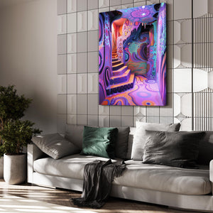 Stairs Pink Trippy Art | MusaArtGallery™